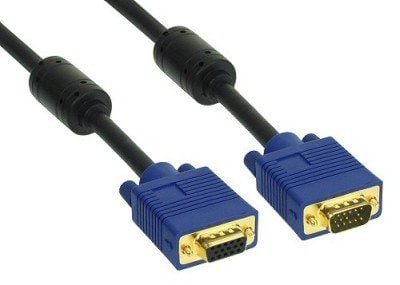 InLine 17720S, 20 m, VGA (D-Sub), VGA (D-Sub), Svart, Gull, Hankjønn/hankjønn