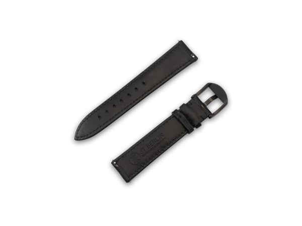 JT Berlin Watch Band Wannsee | Universal 20mm | svart - rustfritt stål svart | M | 10853 (10853)