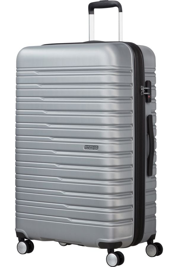 American Tourister Flashline, Vaunu, Kova kuori, Hopea, Sky Silver, 4 renkaita, TSA-yhdistelmäluko