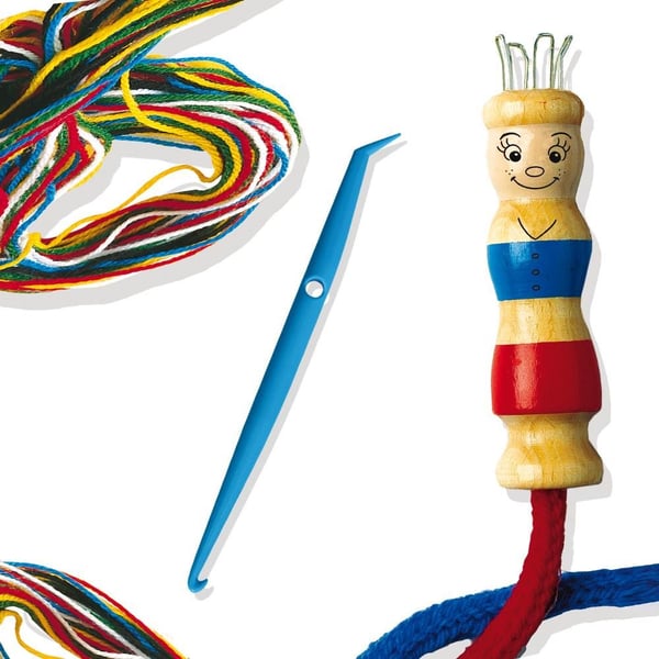 SES Creative French Knitting Kit for barn, Strikkesett for barn, 5 år, Tre, Flerfarget, 1 stk