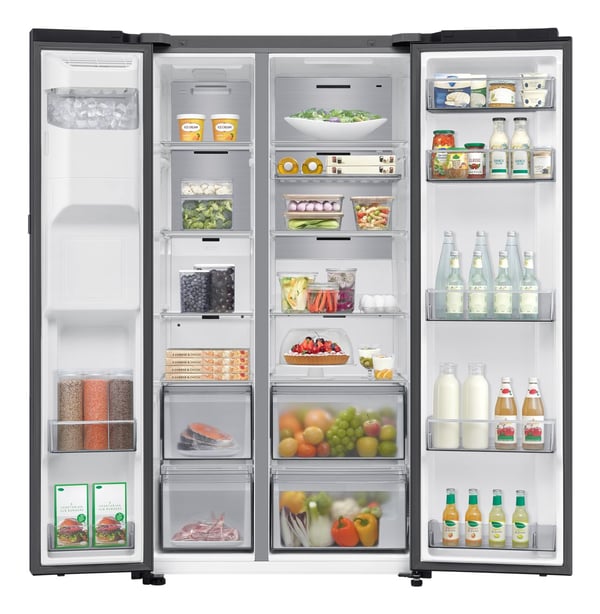 Samsung RS80F66KBFEF amerikansk kyl/frys, fristående, svart stål