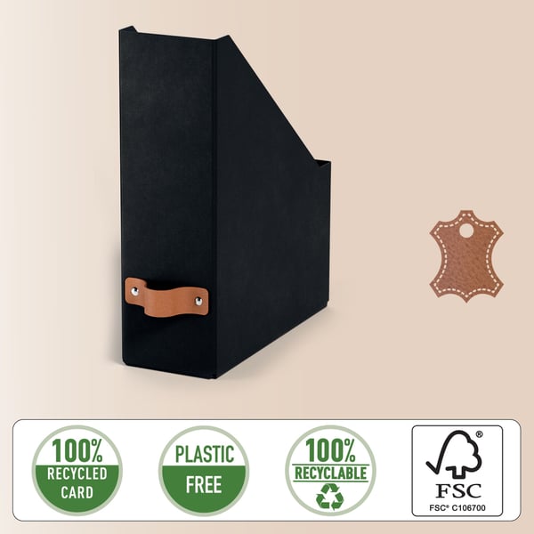 Leitz Puro lehtikotelo, 100 % kierrätyskartonki, 2 kpl, musta, Kartonki, 100 mm, 260 mm, 310 mm, 310 g