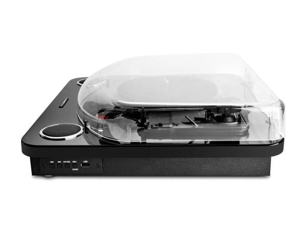 Energy Sistem BlackSpin, Beltedrevet platespiller, Sort, Gjennomsiktig, 33,45,78 RPM, MicroSD (TransFlash), SD, Strak tonearm, A2DP, AVRCP, HSP