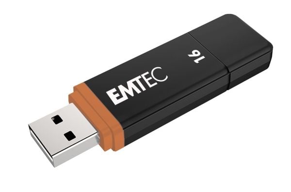 Emtec K100, 16 GB, USB A-tyyppi, 2.0, 15 MB/s, Suojus, Musta, Monivärinen