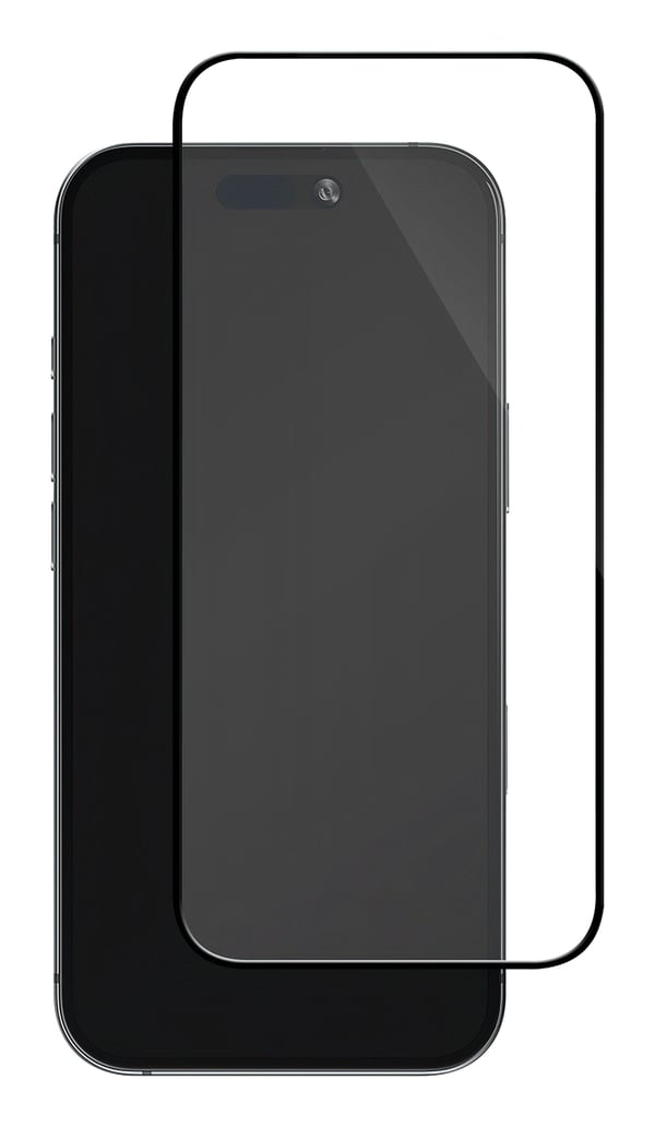 DELTACO - Skjermbeskyttelse for mobiltelefon - full pasning - glass - rammefarge svart - for Apple iPhone 16 Pro Max, 17 Pro Max