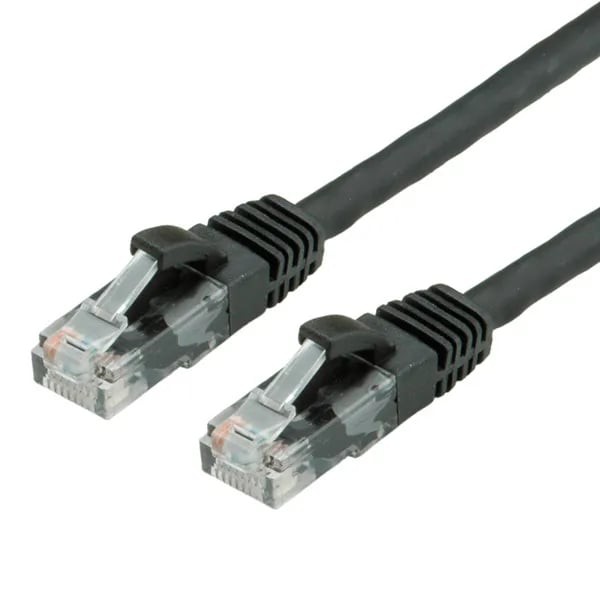 VALUE 20m UTP Cat.6a, 20 m, Cat6a, U/UTP (UTP), RJ-45, RJ-45, Musta