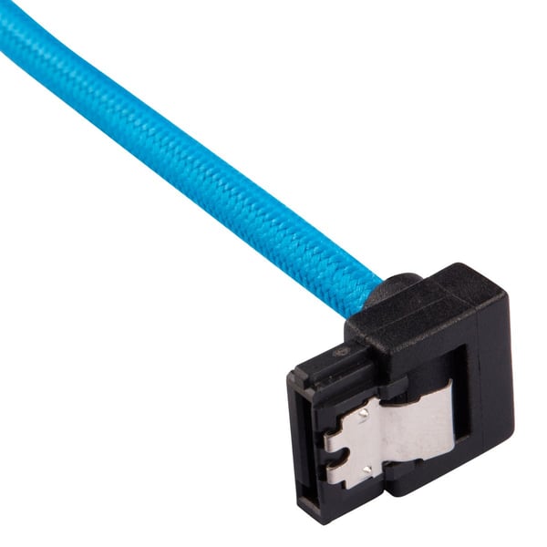 CORSAIR - SATA-kabel - Serial ATA 150/300/600 - SATA (hane) rak, låst till SATA (hane) högervinklad - 30 cm - blå (paket om 2)