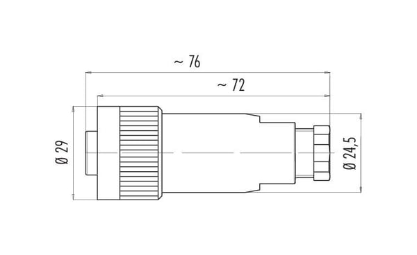 BINDER 99-4218-00-07, RD24, Honkoppling, Polybutylentereftalat (PBT), Silver, IP65, IP67, 250 V