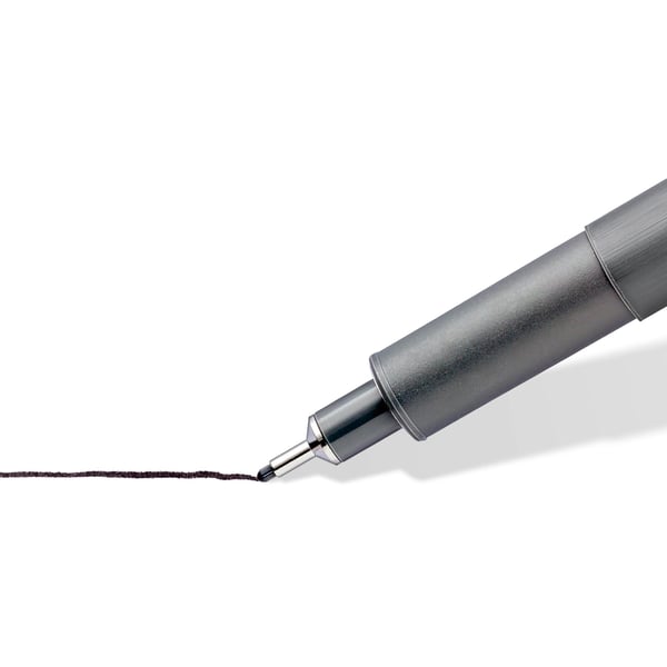 Pigmentliner STAEDTLER® 308 SB6P sort - med 6 stk. ass. størrelser i etui
