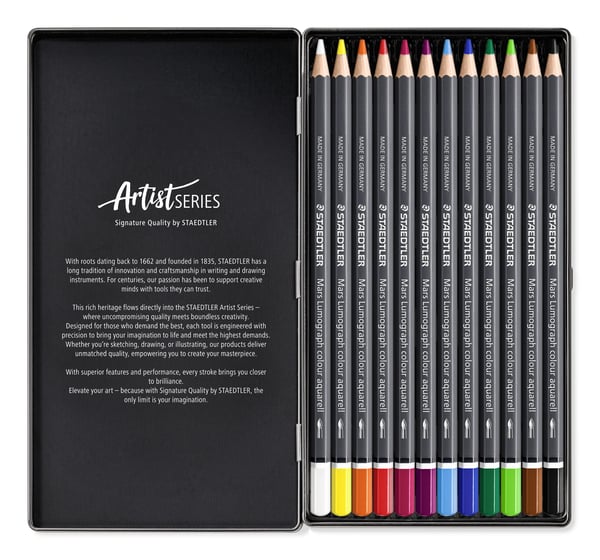 Staedtler Mars Lumograph, Mjuk, Multifärg, 12 styck