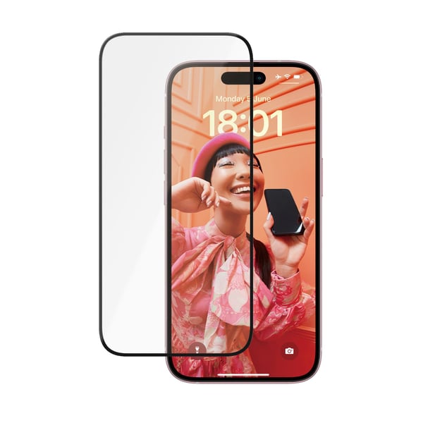 PanzerGlass Ceramic Protection - Matkapuhelimen näytönsuoja - erittäin leveä istuvuus EasyAlignerilla - lasi - kehyksen väri musta - Apple iPhone 1...