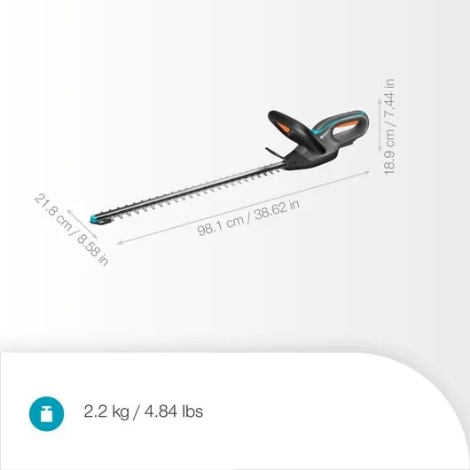 Gardena 14735-55, 55 cm, Kaksoisterä, Harmaa, 1,7 cm, Akku, 124 W - SOLO
