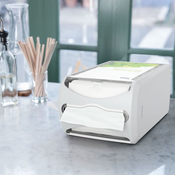 Tork Xpressnap® N4 serviettdispenser, bordmodell, lys grå