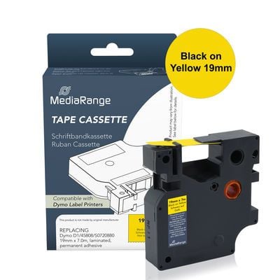 MediaRange MRDY45808, Svart på gul, Permanent akryl, 1 styck, D1, Svart, Plast