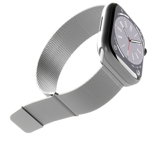 Puro Milanese - Slinga för smart klocka - 130 - 200 mm - silver - för Apple Watch Hermès Series 12, Hermès Series 9, SE 3, Series 10, Series 11, Se...