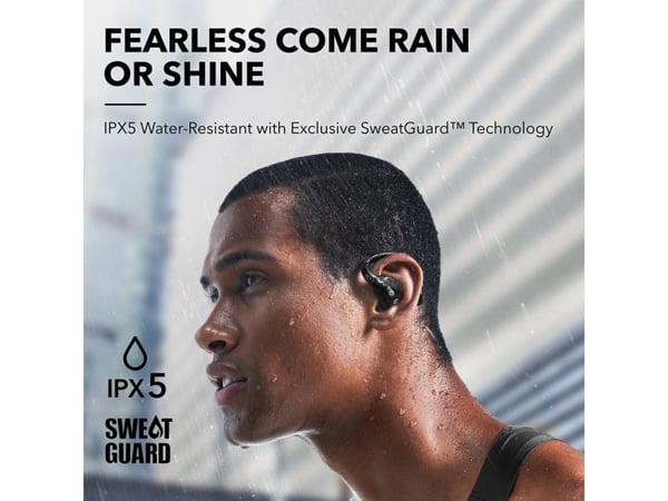 Soundcore AeroFit Pro - True wireless-hörlurar med mikrofon - öppet öra - montering över örat - Bluetooth - dynamiskt svart