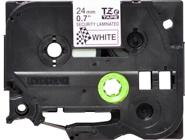 Brother TZe-SE5 - sort på hvid 24mm x 8m - sikkerhedstape/safety