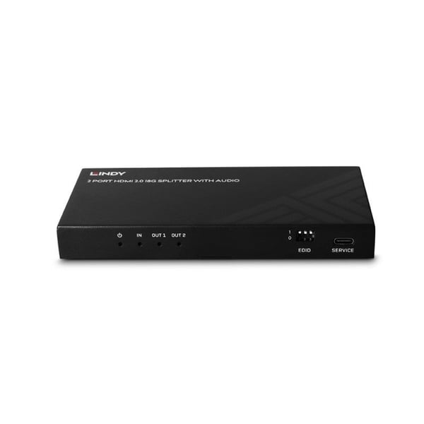 Lindy 38534, HDMI, 2x HDMI, 3,5 mm, 7680 x 4320 pikseliä, musta, Metalli