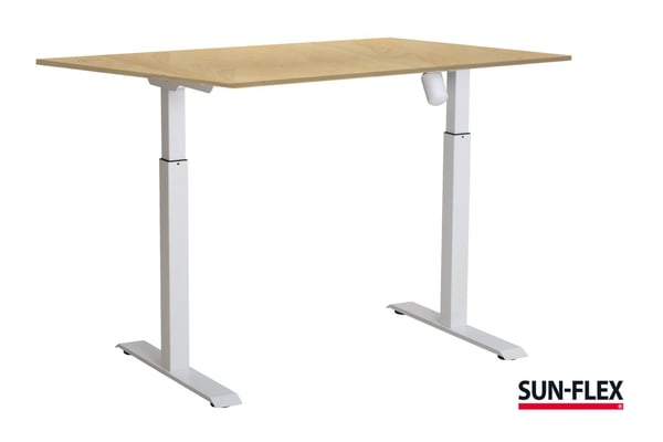 SUN-FLEX® EASYDESK ADAPT l skrivebord, pure white, bjørkelaminat 120*80 cm