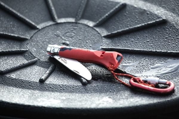 Opinel N°07, Slip joint knife, Camper/scout, Drop point, Stainless steel, Polyamide, Red