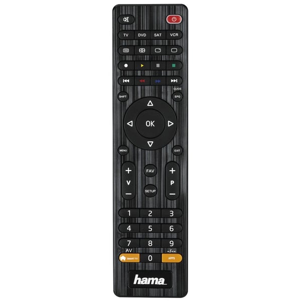 Hama 00012306, DVD/Blu-ray, STB, TV, VCR, IR Langaton, Painikkeiden painaminen, Musta