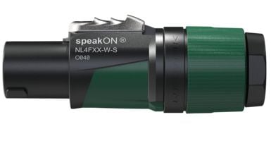 Neutrik NL4FXX-W-S, speakON, Musta, Vihreä, Suora, 17/11, IP20, 2800 V