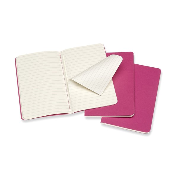 Moleskine Cahier, Monokromatisk, Lyserød, 64 ark, 70 g/m², Linieret papir, Universel