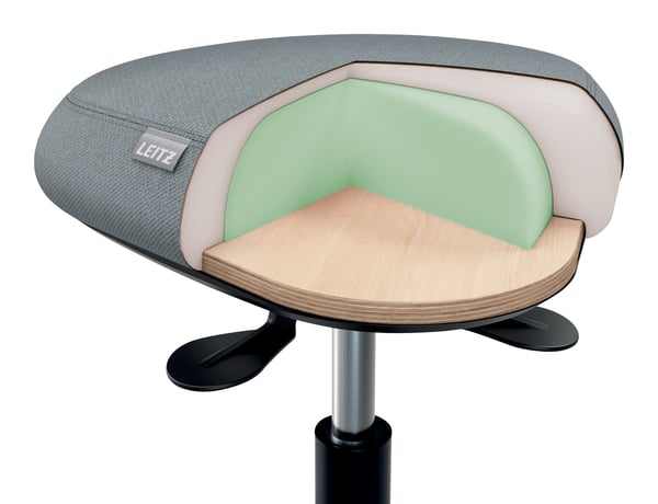 Leitz Ergo Active - Pall - ergonomisk - triangulär - svängtapp - dubbel densitet skum - svart