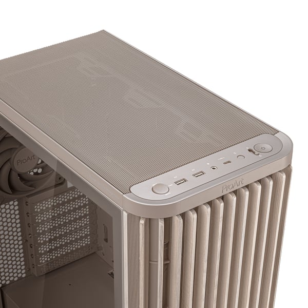 ASUS ProArt PA401 Wood Edition datorchassi ATX härdat glas, beige