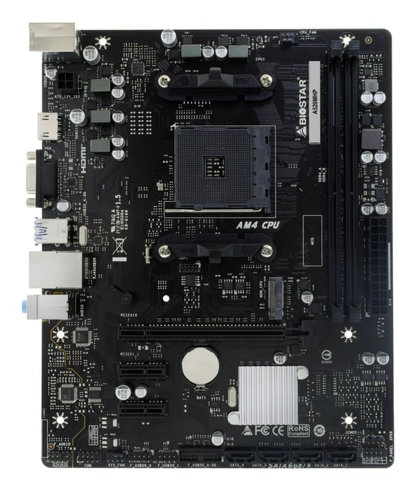 Biostar A520MHP -emolevy, A520-piirisarja, AM4, micro-ATX, DDR4