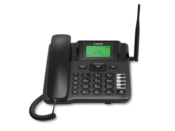 Insmat Erifon 4G BASIC DESK - 4G stasjonær mobiltelefon - RAM 64 MB / Internminne 128 MB - LCD-display - 128 x 64 piksler - svart