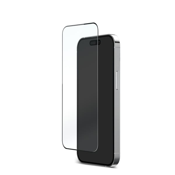 DELTACO - Skärmskydd för mobiltelefon - full täckning, 9H - 2.5D - glas - ramfärg svart - för Apple iPhone 15 Pro Max