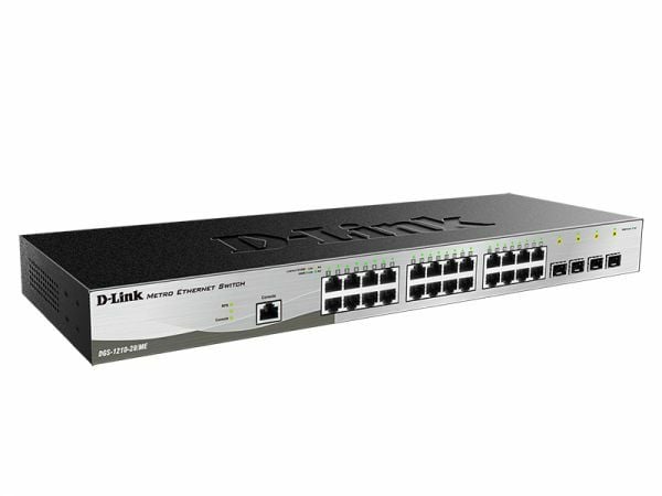 D-Link DGS 1210-28/ME - Switch - Styrt - 24 x 10/100/1000 + 4 x Gigabit SFP - rackmonterbar