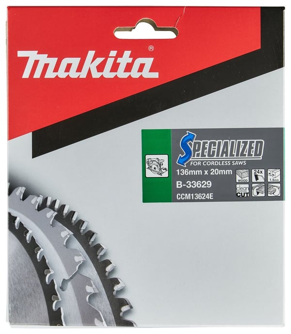 Makita Specialized - Sirkelformet sagblad - for tre - 136 mm - 24 tenner