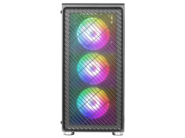 Mars Gaming MCF, Midi Tower, PC, Svart, ATX, micro ATX, Mini-ITX, Spela, Bärnsten, Blå, Grön, Röd