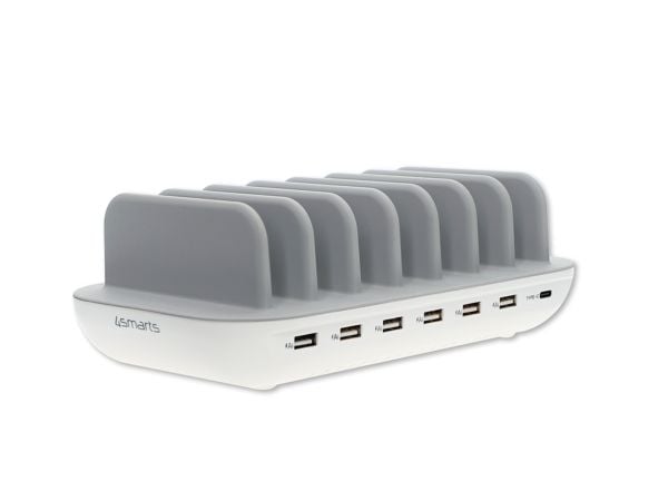 4smarts 2charge Office ladestasjon 60W 6x USB-A 1x USB-C, hvit