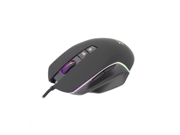 Gamingmus White Shark Gareth Black med RGB-belysning