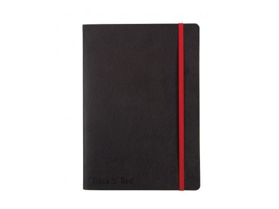 Oxford BLACK N´RED A5 notatbok, linjert, svart mykt omslag