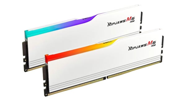 G.Skill Ripjaws M5 RGB - DDR5 - Sarja - 32 Gt: 2 x 16 Gt - DIMM 288-PIN - 6000 MT/s / PC5-48000 - CL32 - 1,35 V - puskuroimaton - ei-ECC - valkoine...