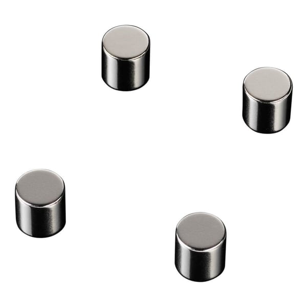 Super Stærke Magneter - cylinder i stål Ø1x1 cm - (4 stk.) Super Stærke Magneter - cylinder i stål Ø1x1 cm - (4 stk.)
