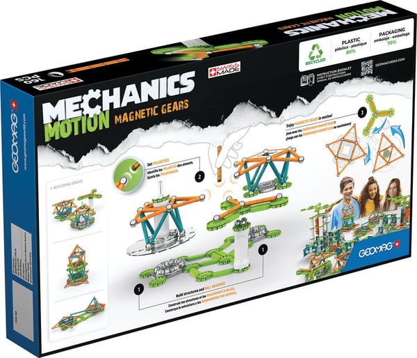 Geomag Mechanics Motion Recycled 3 Magnetic Gears 160 st.