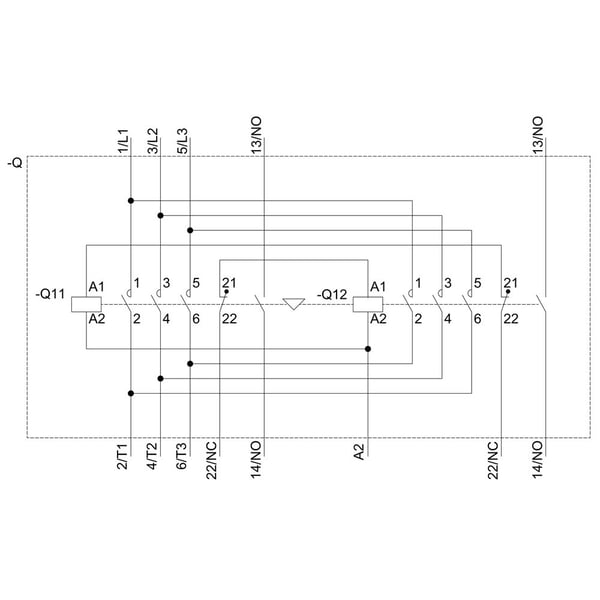 Siemens 3RA2324-8XB30-2AC2 Kääntymissuojausyhdistelmä 3 x katkaisija 690 V/AC 11 A 1 kpl 1 kpl