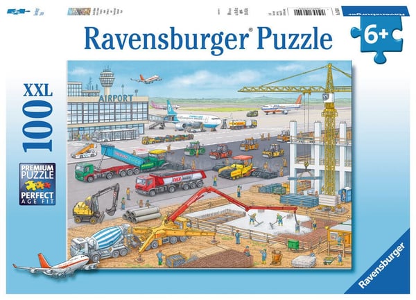 Ravensburger Construction at the Airport, 100 stykker, Kjøretøy, 6 år