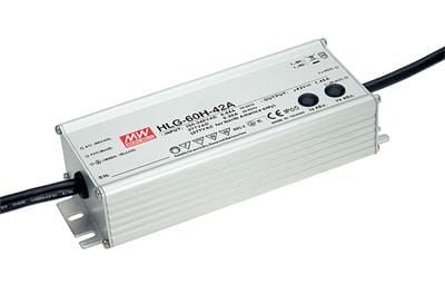 MEAN WELL HLG-60H-24B, 60 W, IP67, 90 - 305 V, 2,5 A, 24 V, 61,5 mm
