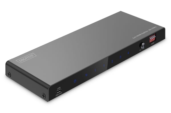 Digitus DS-55340, HDMI, 4x HDMI, 7680 x 4320 pikseliä, Musta, Metalli, 8K Ultra HD