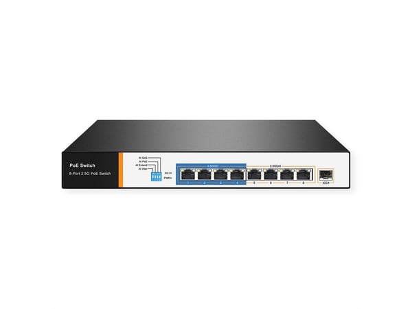 VALUE 21.99.1189, 2.5G Ethernet (100/1000/2500), Full tosidig, Strøm over Ethernet (PoE), Rack-montering, 1U