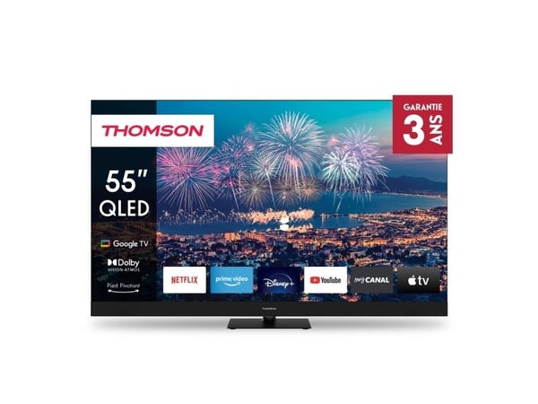 Thomson Q70 Series 55QG6C14 TV 55" QLED 4K Ultra HD, musta
