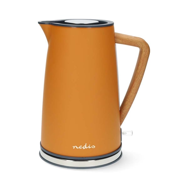 Nedis KAWK510EOR, 1,7 l, 2200 W, Orange, Stål, Vattennivå indikator, Sladdlös