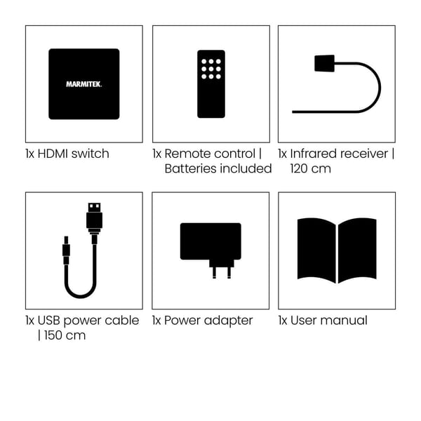 Marmitek Connect 350 UHD 2.0, HDMI, 2.0b, Sort, 2160p, 18 Gbit/sek., 600 Mhz