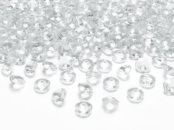 PartyDeco Diamond confetti, Dekorasjon, Gjennomsiktig, Universell, Bord, 12 mm, 12 mm